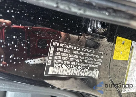 2016 Porsche Macan S z USA, uszkodzony, nr VIN WP1AB2A51GLB54602